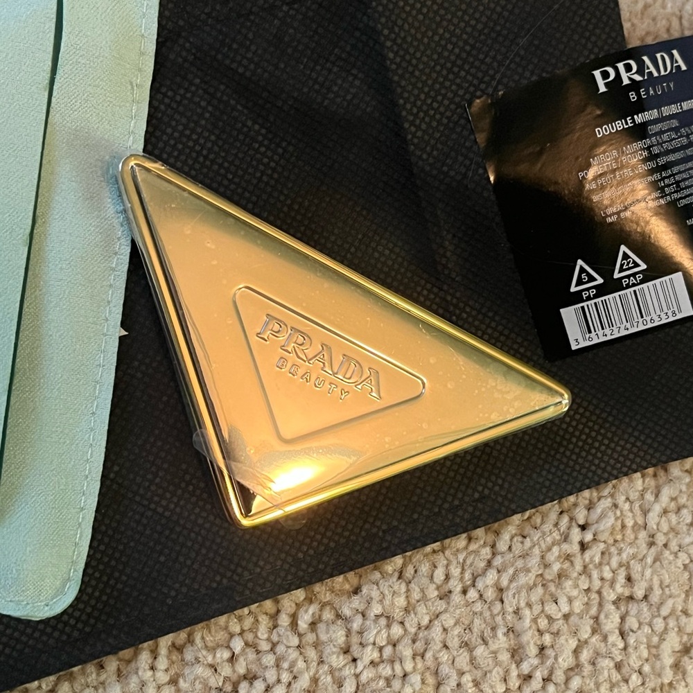 Prada  Gold Triangle Compact Mirror